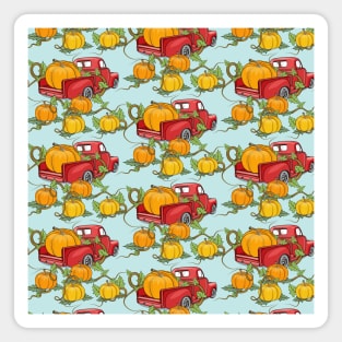 Vintage Pumpkin Truck Pattern Magnet